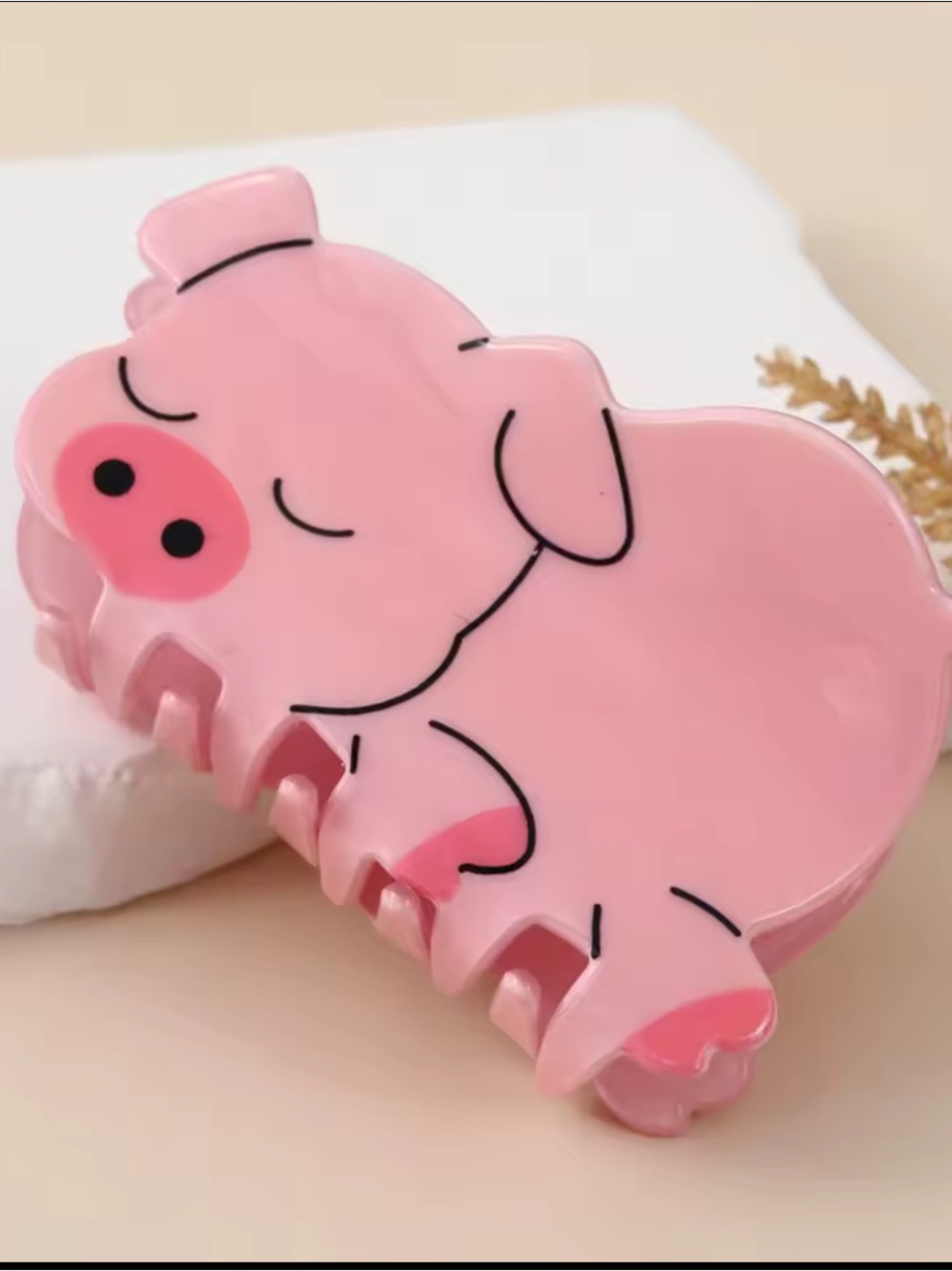 Cute Pink Pig Kids Hair Claw Clip